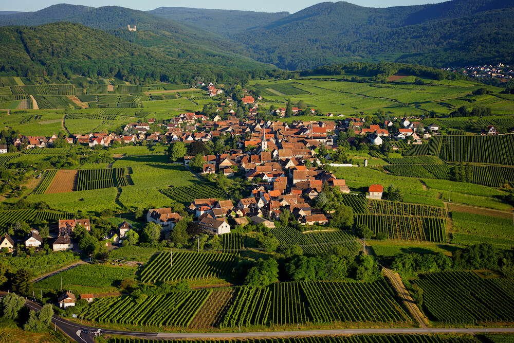 vue de haut de mittelbergheim et du holtzweg